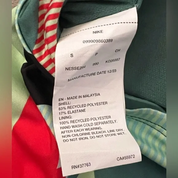 NIKE Colorful Leaf Print Tankini Top Swim New with Tags - Picture 5 of 7